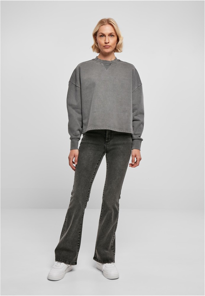 UrbanClassicsDamenSweatshirtLadiesHeavyTerryGarmentDyeCrewneckDarkshadow-3XL
