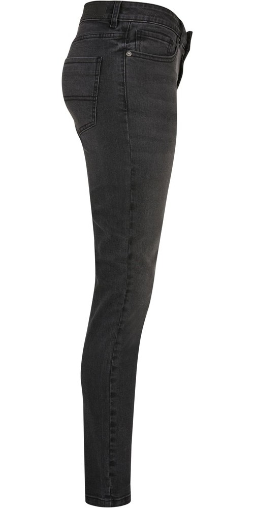 UrbanClassicsDamenHoseLadiesMidWaistSkinnyJeansBlackWashed
