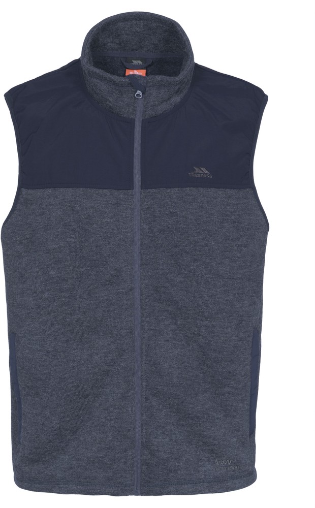 TrespassWesteLeafminer-MaleFleeceGiletAt300NavyMelange-L