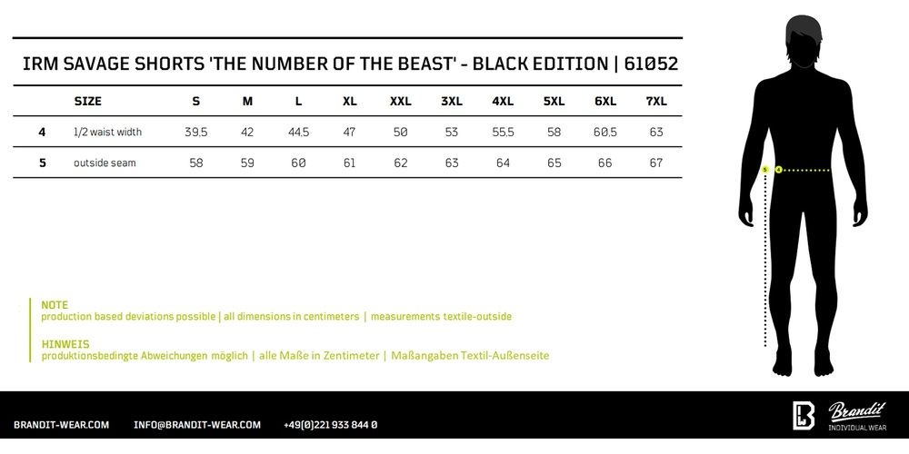 BranditShortIronMaidenSavageShortsTheNumberOfTheBeastBlackEdition61052Black-L