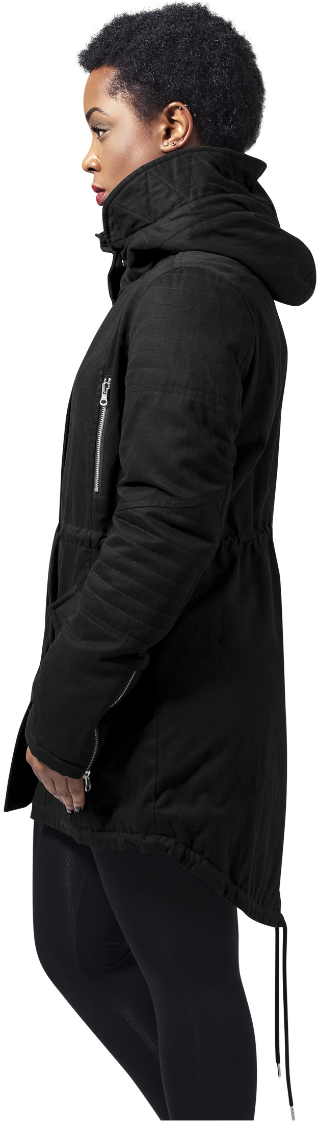 UrbanClassicsDamenWinterjackeLadiesSherpaLinedCottonParkaBlack