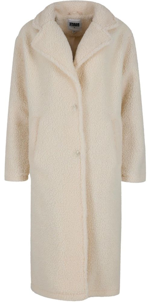 UrbanClassicsDamenMantelLadiesTeddyLongCoatTB7936Whitesand-L
