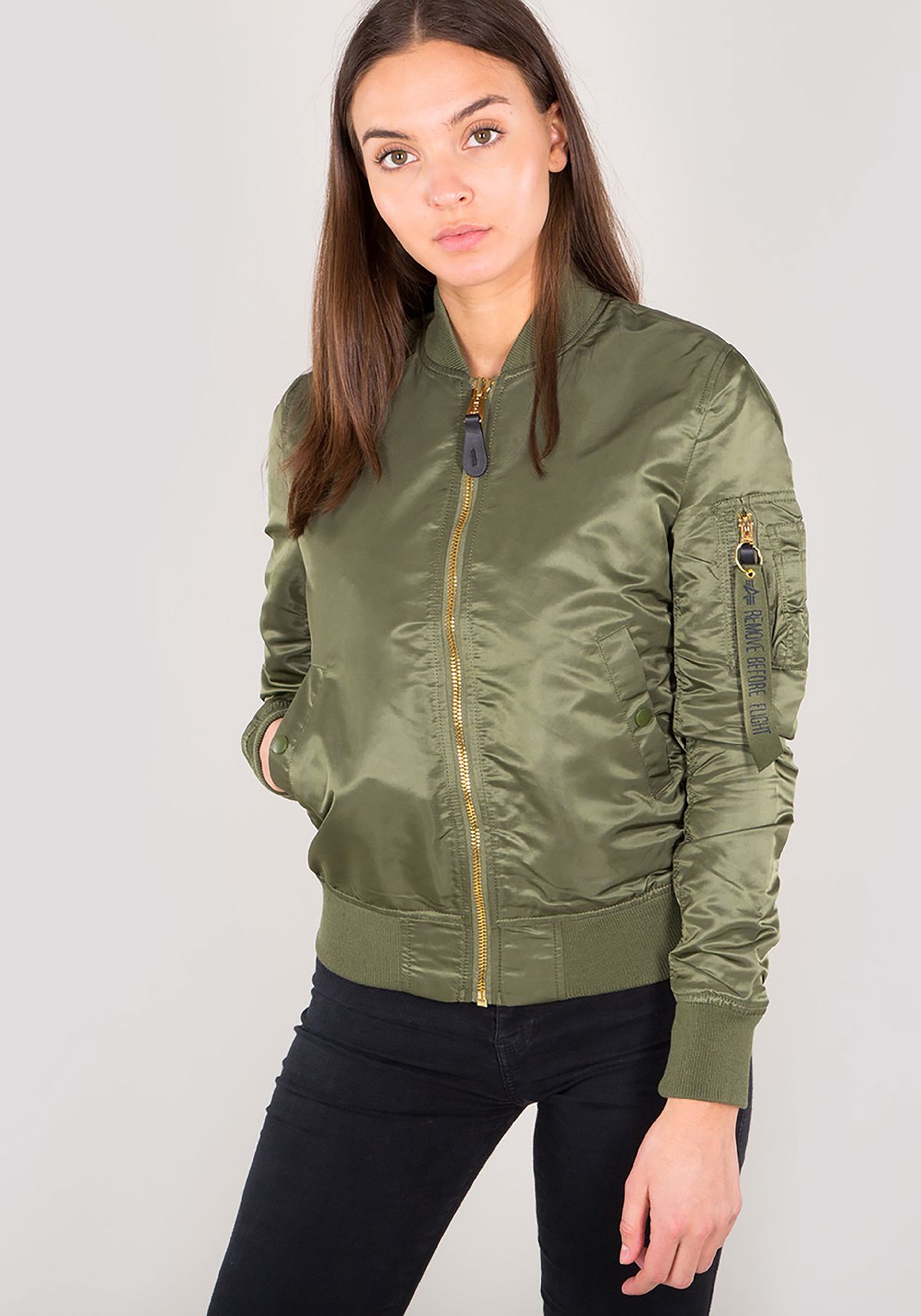 AlphaIndustriesDamenJackeMA-1VFLWWomenSage-GreenGold