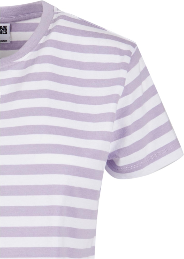 UrbanClassicsDamenT-ShirtLadiesRegularStripedTeeTB6826WhiteDustylilac-3XL