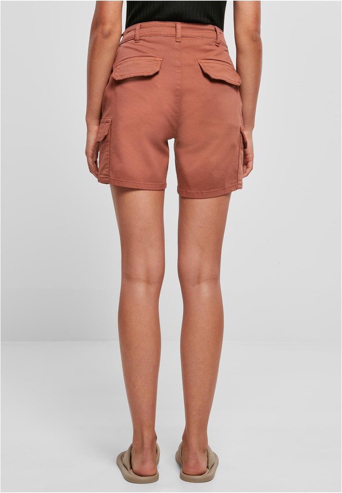 UrbanClassicsDamenLadiesHighWaistCargoShortsTerracotta-26