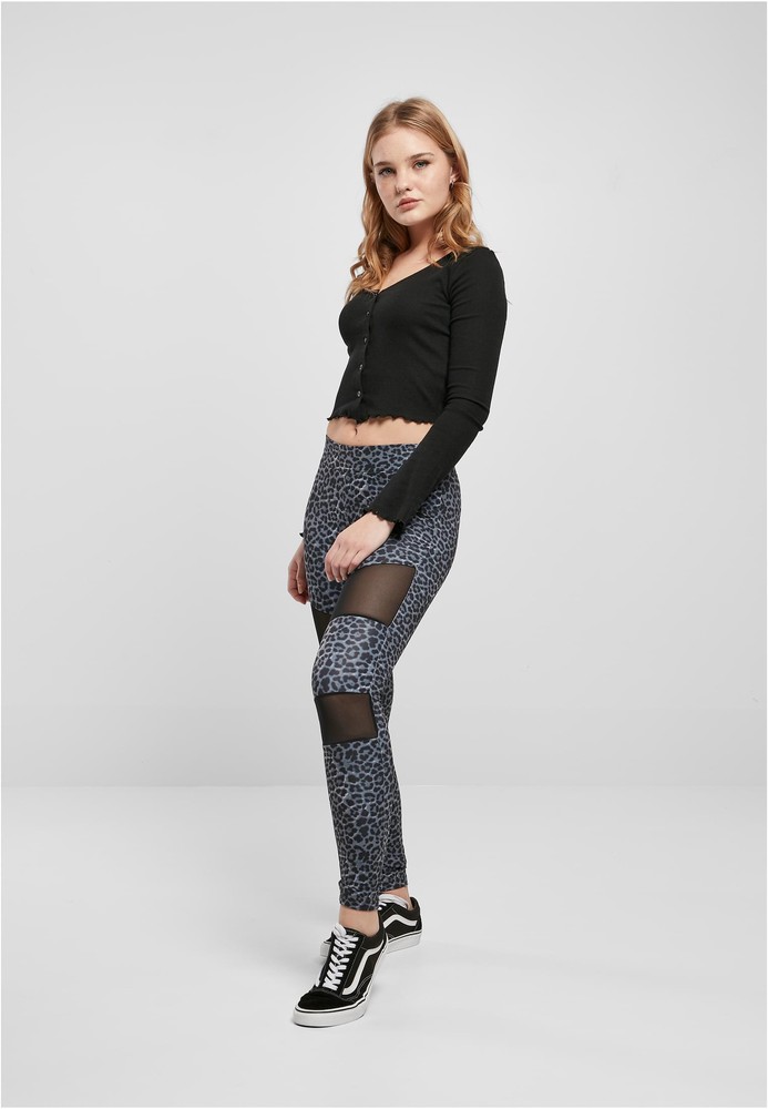 UrbanClassicsDamenLadiesTechMeshAopLeggingsSnowleo-3XL
