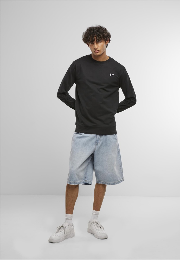 MisterTeeNycWordingEmbLightCrewSweatshirtMT3925