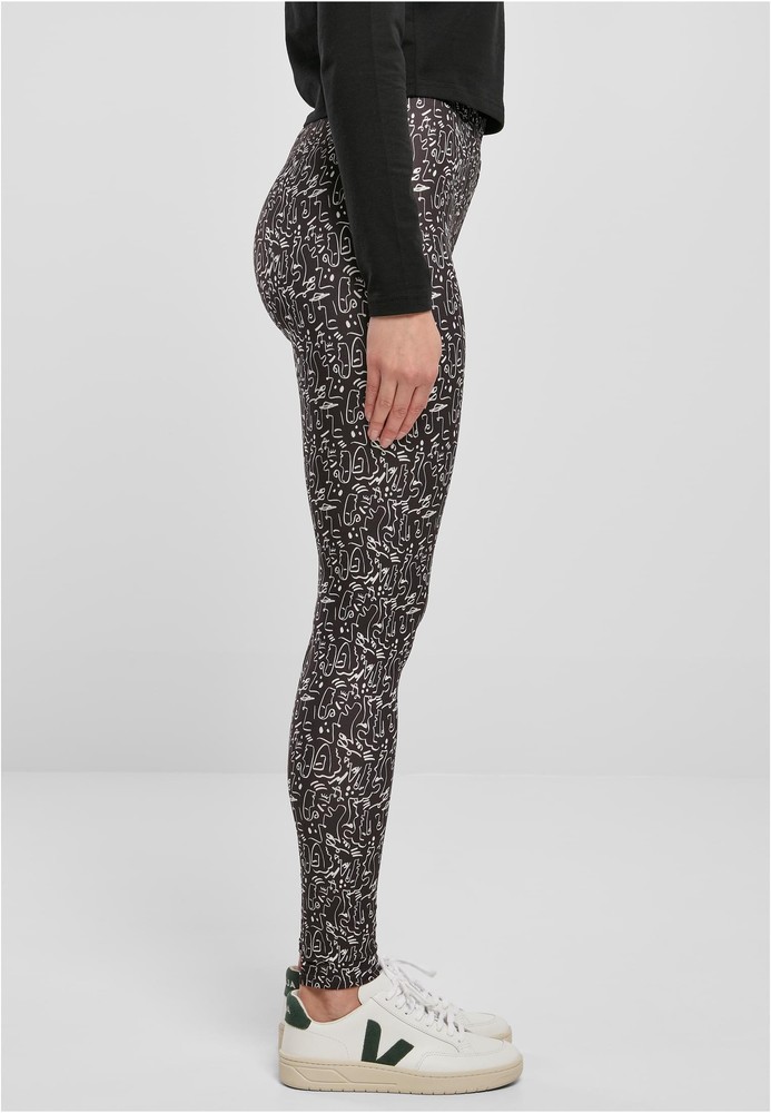 UrbanClassicsDamenLadiesSoftAopLeggingsBlackline-3XL