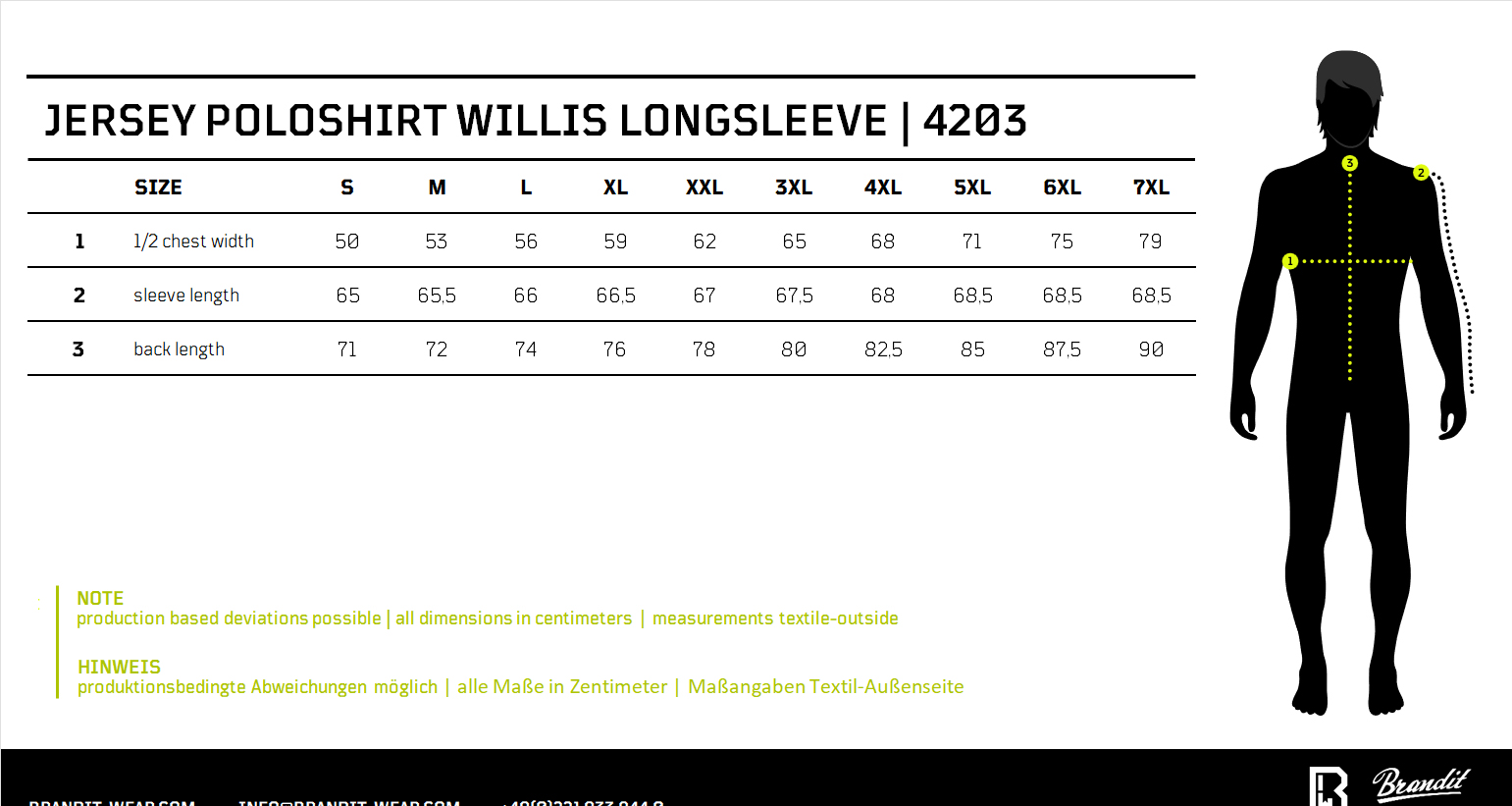 BranditHerrenT-ShirtJerseyPoloshirtWillislongsleeveBlack