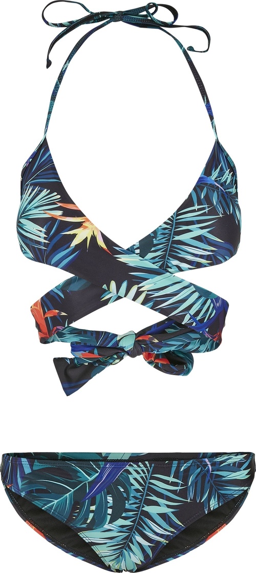 UrbanClassicsDamenBikiniLadiesDrapedPatternBikiniVrieseaBlack