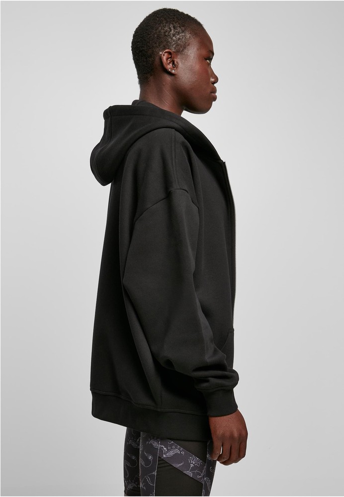 UrbanClassicsDamenSweatshirtLadiesOversizedZipHoodyBlack-3XL