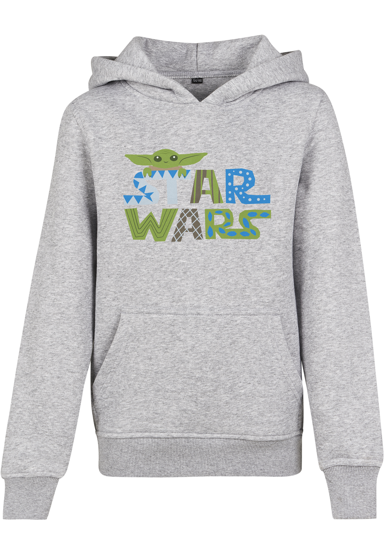 MisterTeeKidsStarWarsColorfulLogoHoodyheatherheathergrey