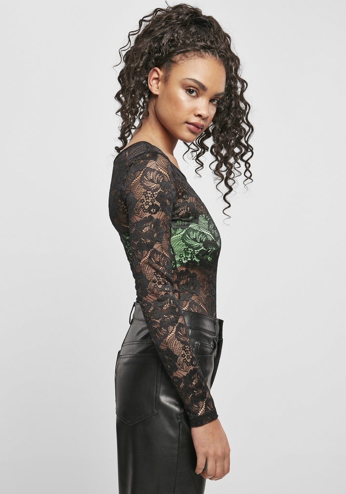 UrbanClassicsDamenBodyLadiesLaceLongsleeveBodyBlack