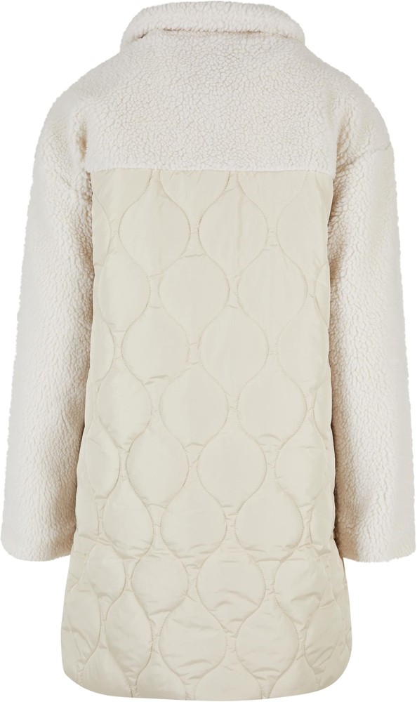 UrbanClassicsDamenJackeLadiesOversizedSherpaQuiltedCoatSoftseagrassWhitesand-3XL