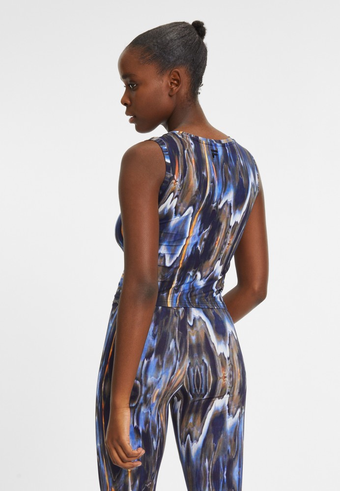 FilaDamenTopCestasAopCroppedTopBlueMeltingAOP