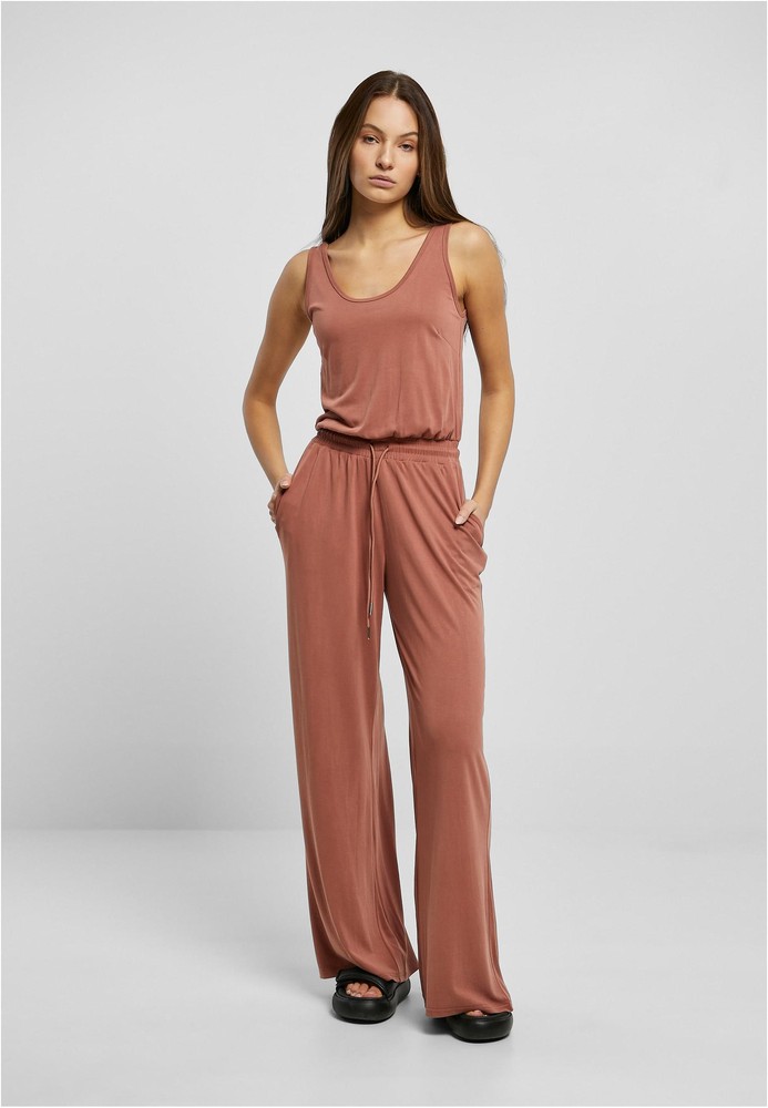UrbanClassicsDamenLadiesLongSleevlessModalJumpsuitTerracotta-3XL