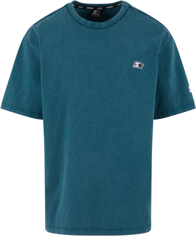 StarterBlackLabelEssentialOversizeAcidTeeST401TealAcidWashed-L
