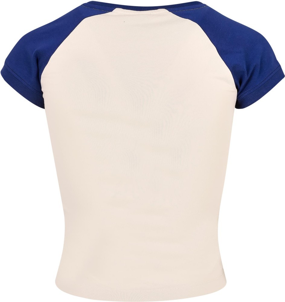 UrbanClassicsDamenT-ShirtLadiesOrganicStretchShortRetroBaseballTeeWhitesandSpaceblue-3XL