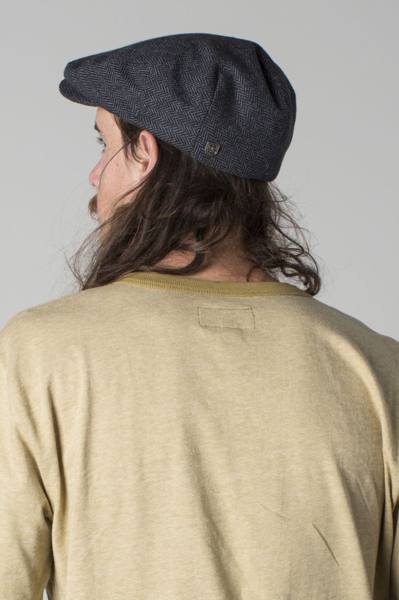 BrixtonCapHooliganGreyBlackHerringbone