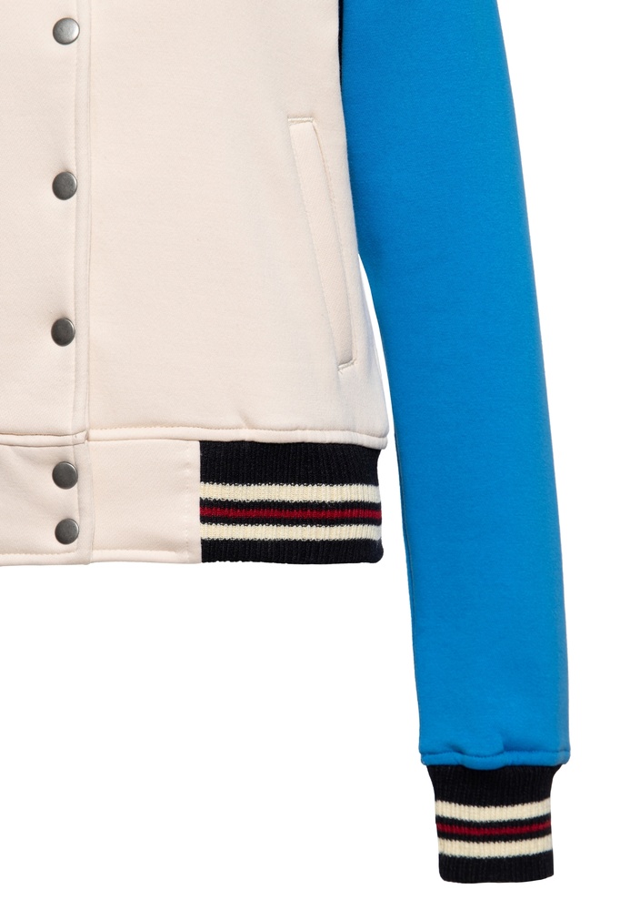 QueenKerosinDamenCollegeSweatJacketWonderCatQKI34003Sax-XS