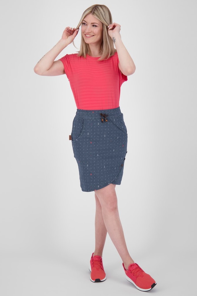 AlifeKickinDamenSommerrockLucyAKBShortSkirtMarineMelange-S