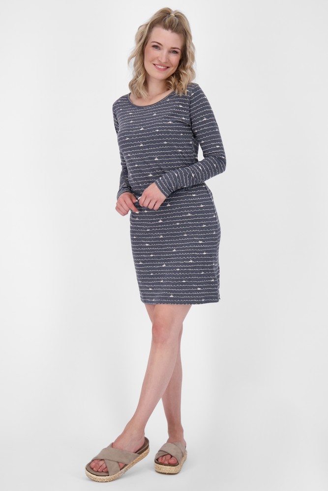 AlifeKickinDamenBlusenkleidEllinAKBLongsleeveDressMarineMelange-2XL