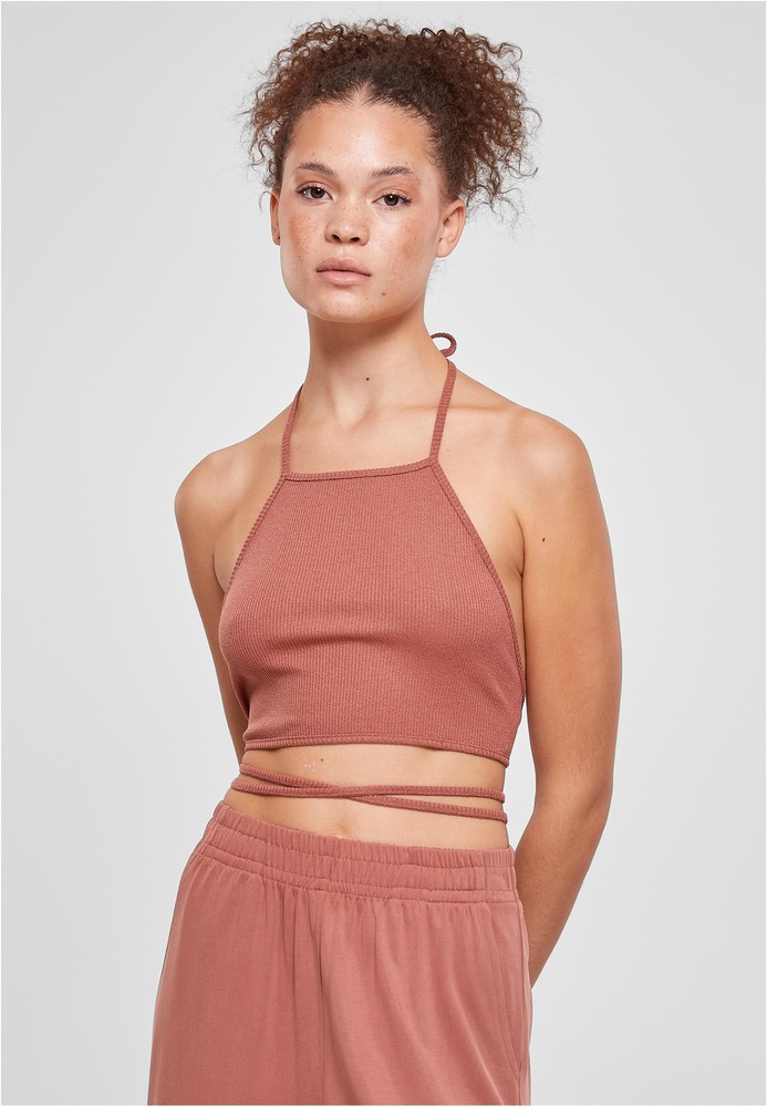 UrbanClassicsDamenLadiesRibTrapezeCroppedTopTerracotta-3XL