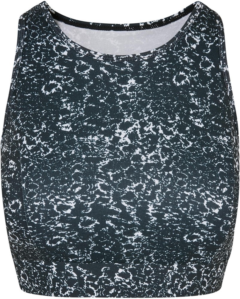 UrbanClassicsDamenBHLadiesTieDyeSportsBraBlackWhite