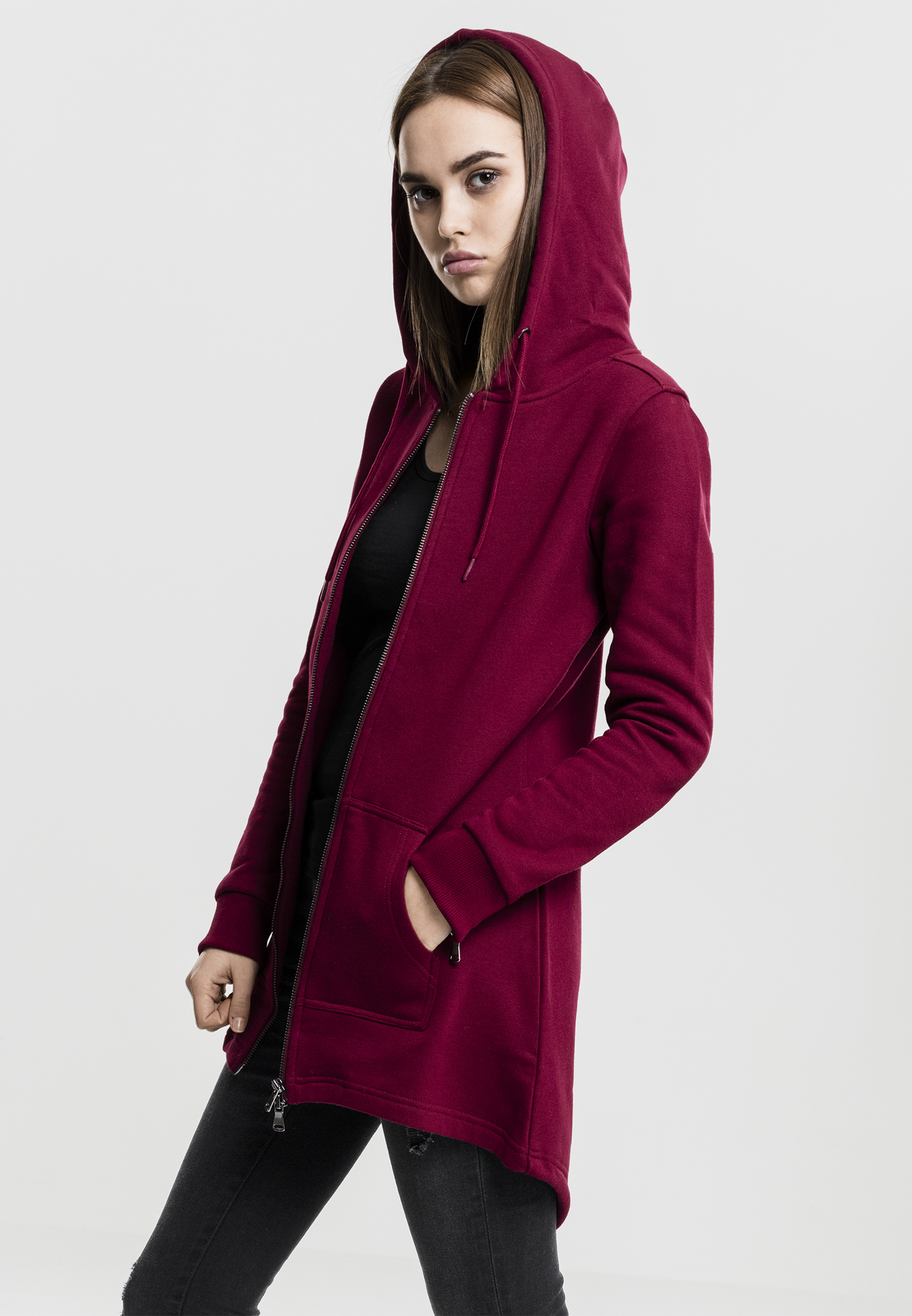 UrbanClassicsDamenHoodieLadiesSweatParkaBurgundy-L