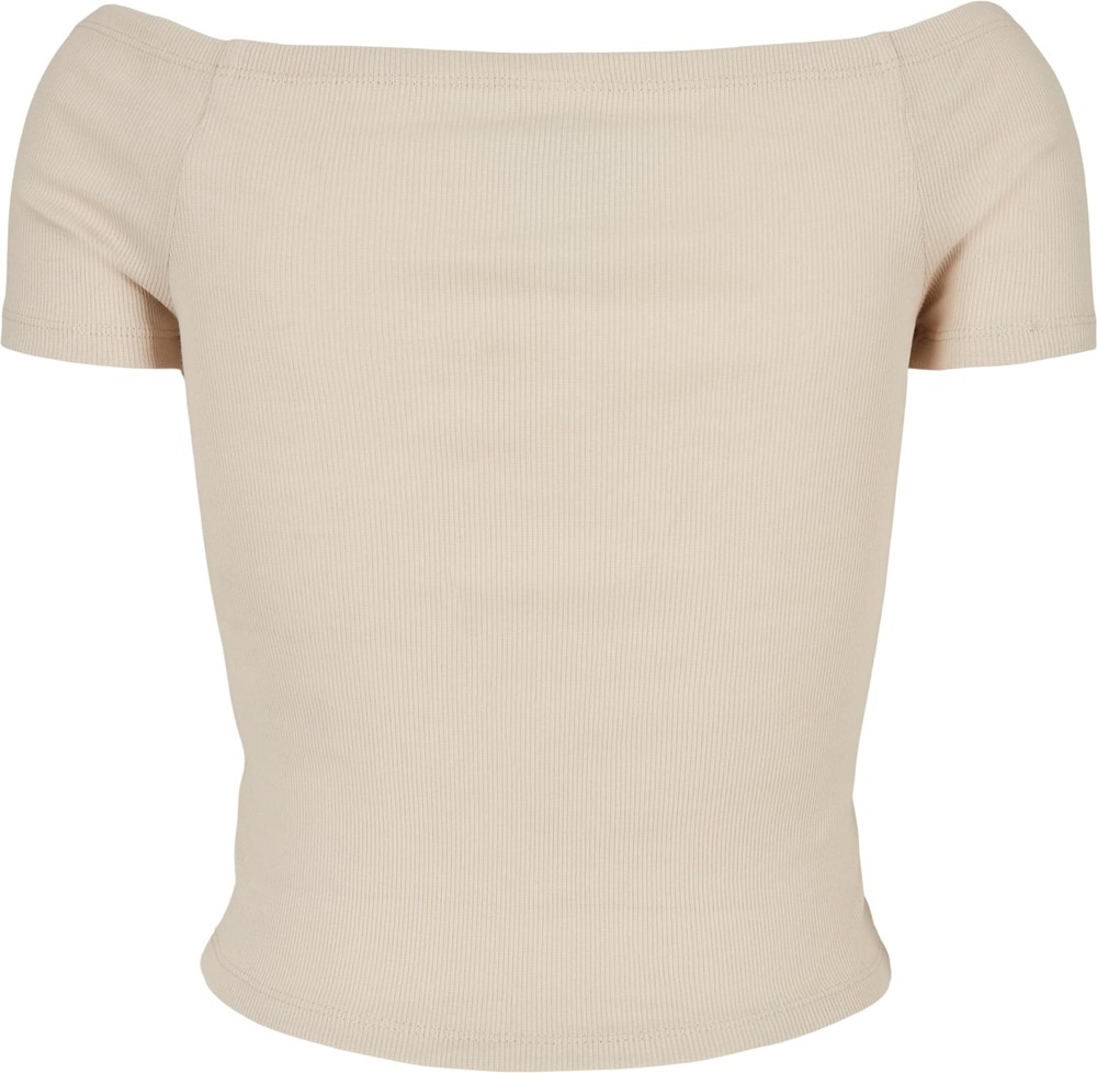 UrbanClassicsDamenLadiesOffShoulderRibTeeSoftseagrass-3XL