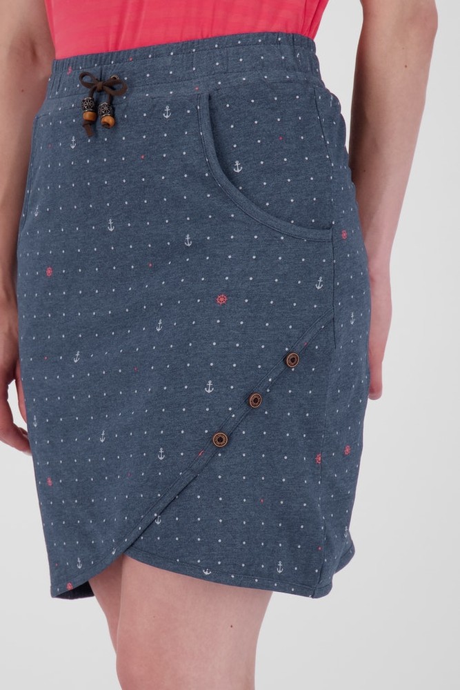 AlifeKickinDamenSommerrockLucyAKBShortSkirtMarineMelange-S