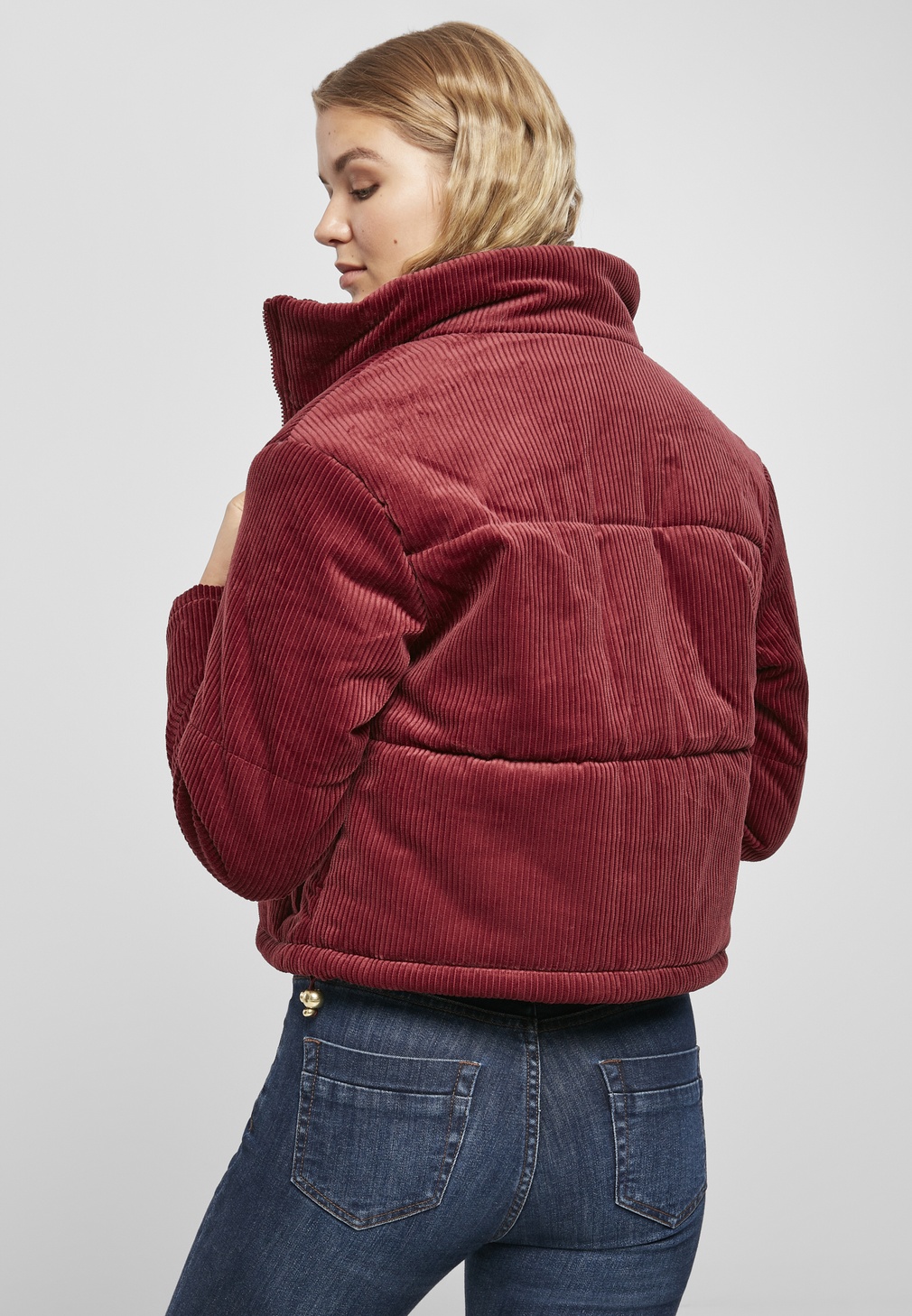 UrbanClassicsDamenWinterjackeLadiesCorduroyPufferJacketBlack