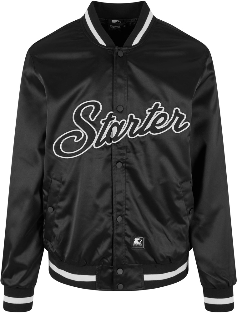 StarterBlackLabelJackeStarterSatinCollegeJacketST380Black-L