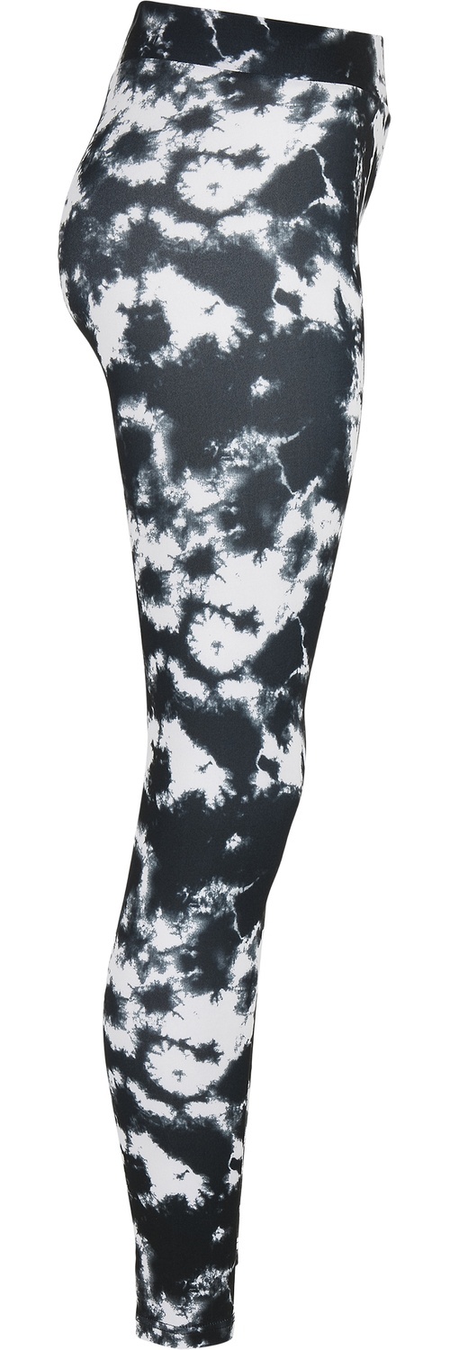 UrbanClassicsDamenLeggingsLadiesTieDyeLeggingsBlackWhite