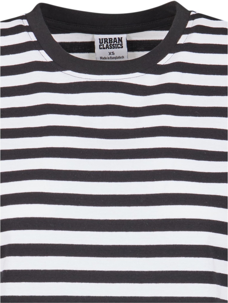 UrbanClassicsDamenT-ShirtLadiesRegularStripedTeeTB6826WhiteBlack-3XL