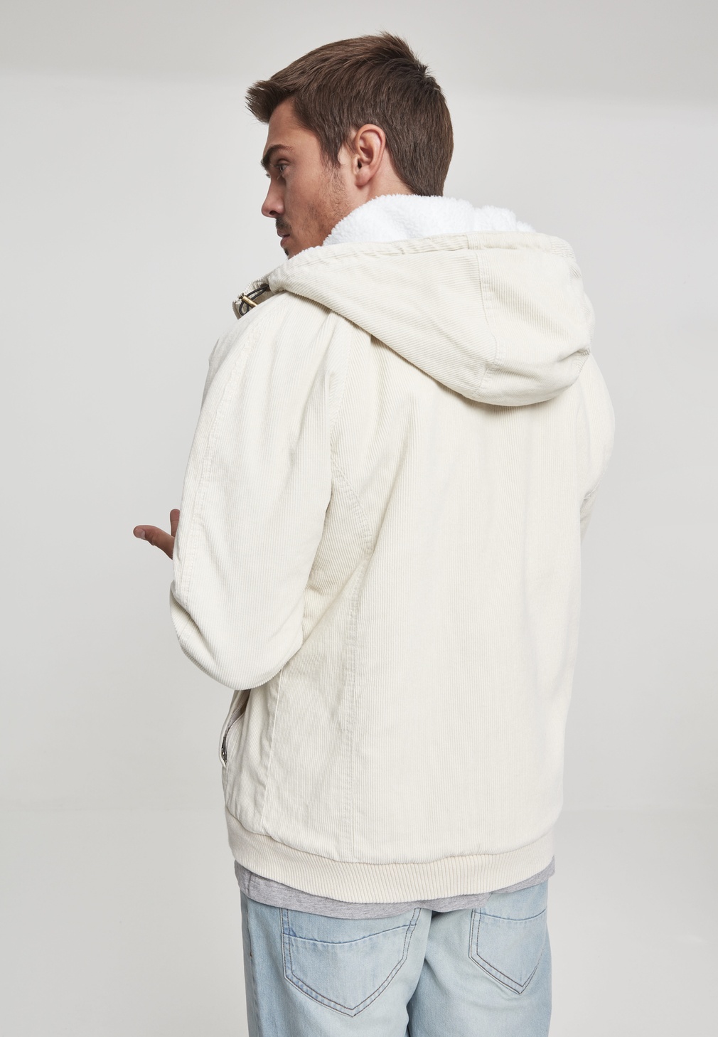 UrbanClassicsJackeHoodedCorduroyJacketLightsandOffwhite-L