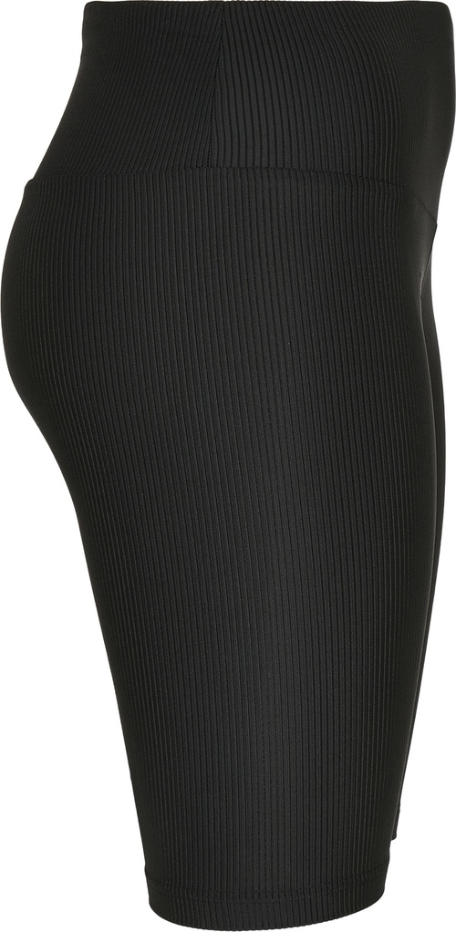 UrbanClassicsDamenShortsLadiesHighWaistShinyRibCycleShortsBlack
