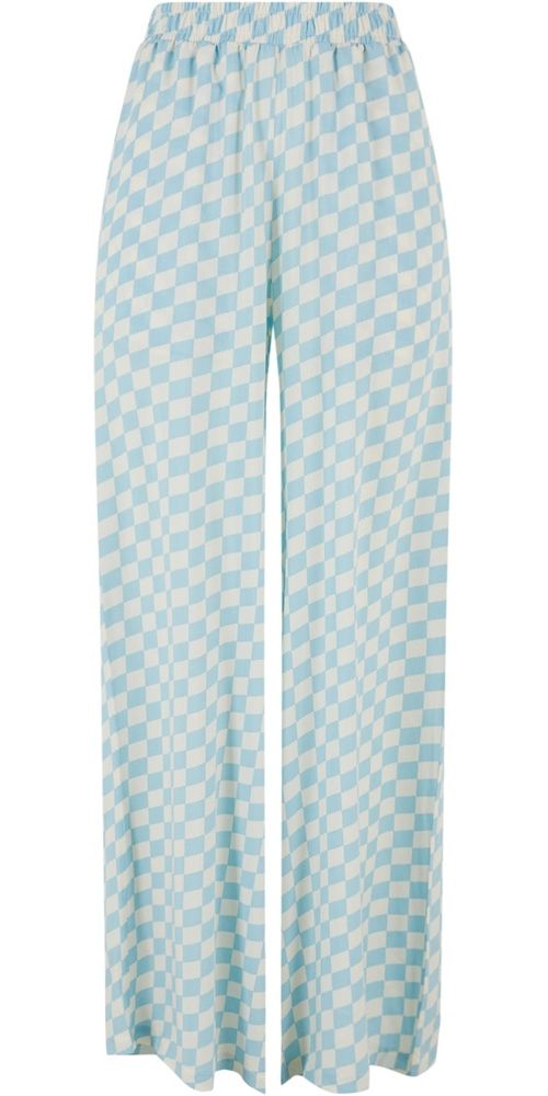 UrbanClassicsDamenLadiesViscoseResortPantsTB6218Oceanbluecheck-3XL
