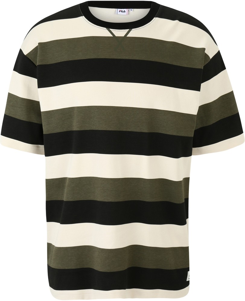 FilaT-ShirtTaichungStripedDroppedShoulderTeeOliveNightStriped