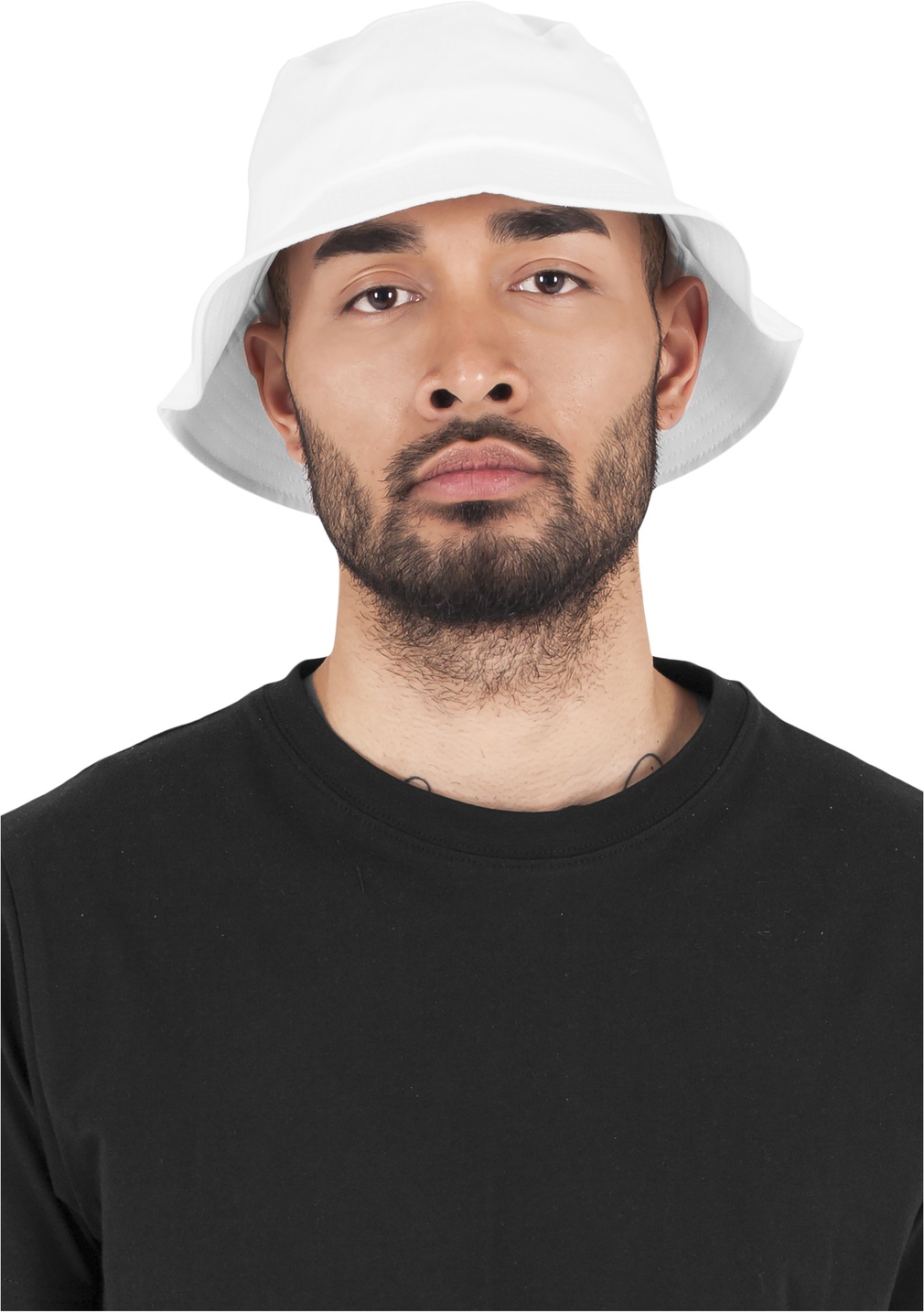 FlexfitCapCottonTwillBucketHatWhite
