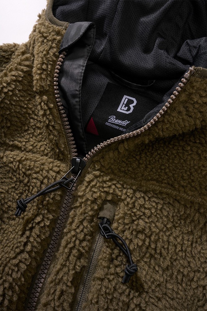 BranditWomenJackeLadiesTeddyfleecejackethoodOlive