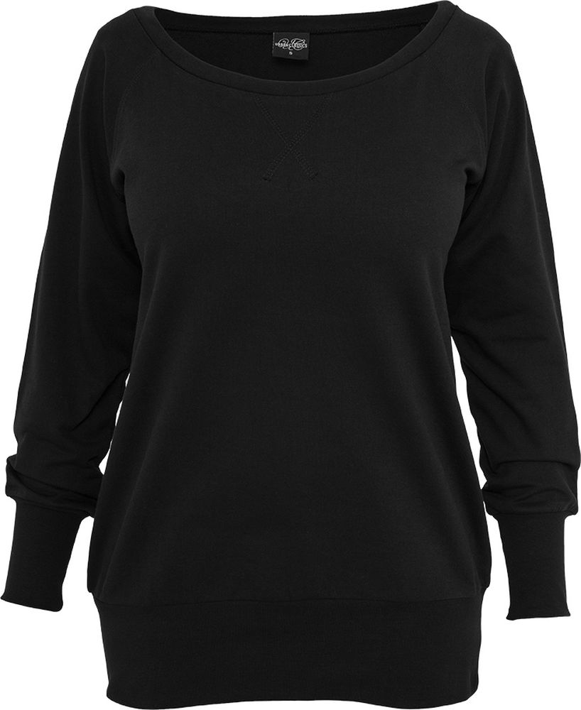 UrbanClassicsDamenPulloverLadiesWideneckCrewneckTB607Black-3XL