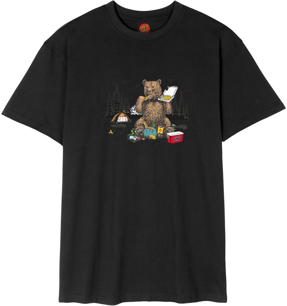 SantaCruzBraunPizzaBearT-ShirtSCM-T3223Black-XS