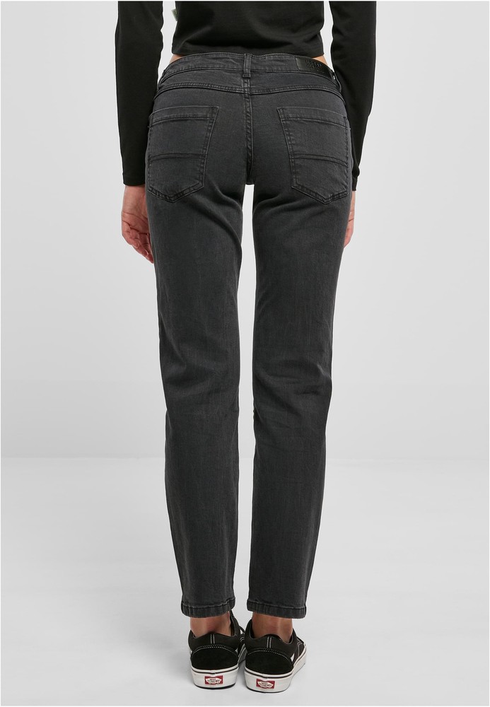 UrbanClassicsDamenJeansLadiesLowWaistStraightDenimPants