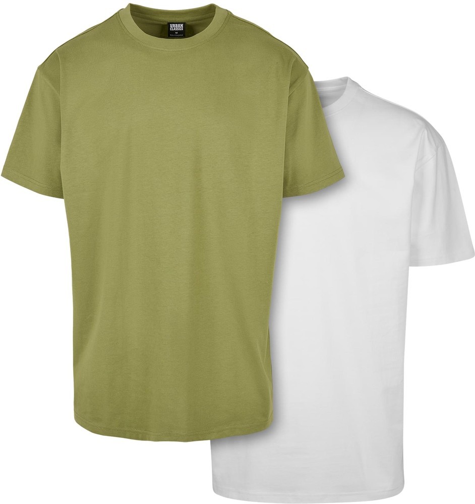 UrbanClassicsT-ShirtHeavyOversizedTee2-PackNewoliveWhite-3XL