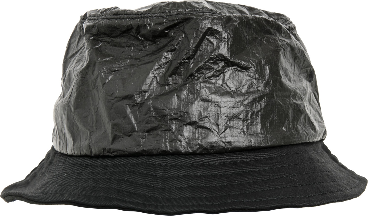 FlexfitCapCrinkledPaperBucketHatBlack