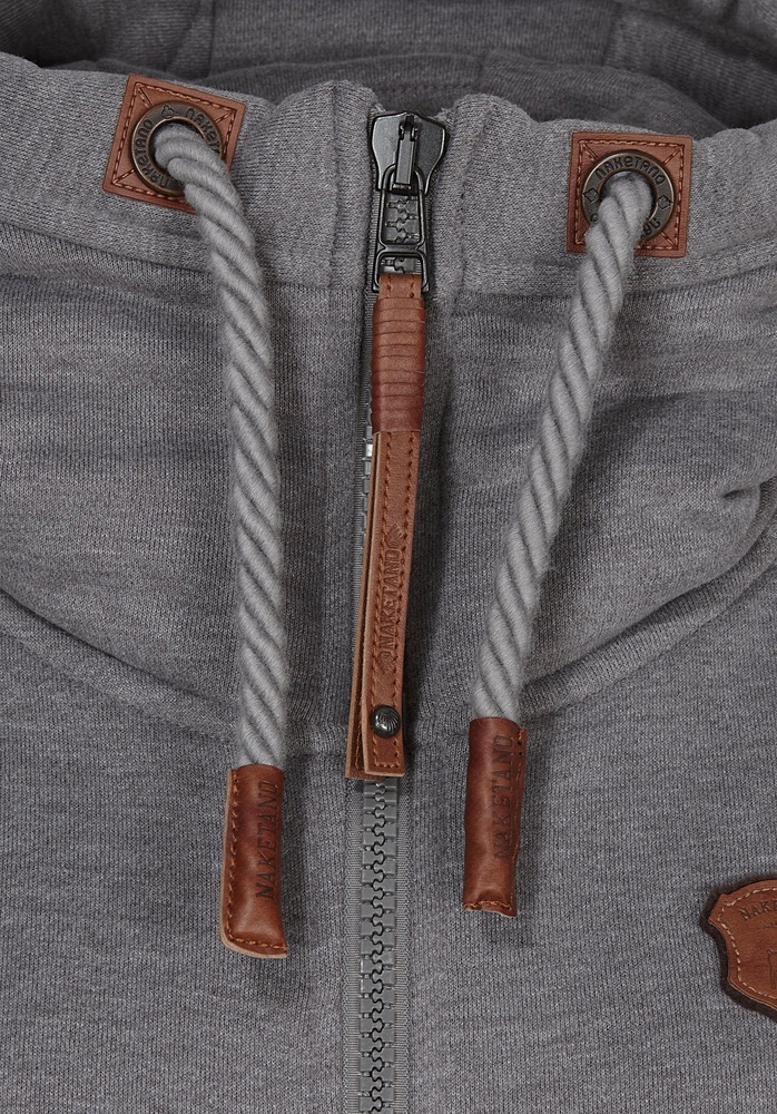 NaketanoDamenSweatjackeBrazzo1801-0301DarkGreyMelange-XS