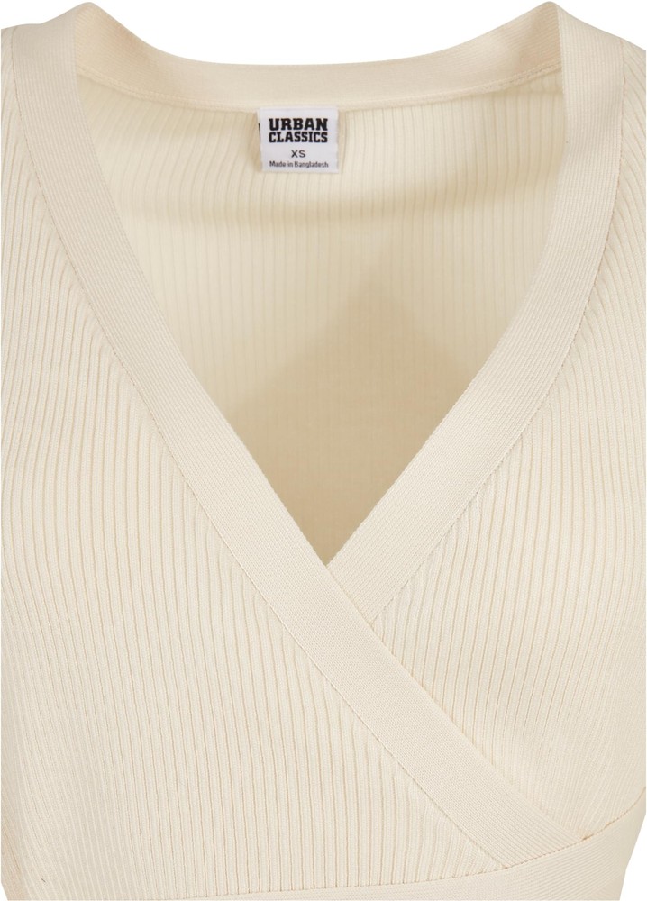 UrbanClassicsDamenStrickjackeLadiesRibKnitWrappedCardiganWhitesand-3XL