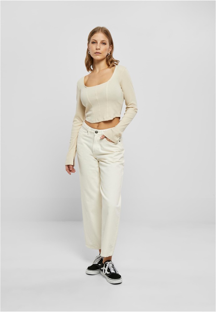 UrbanClassicsDamenLadiesShortRibCorsageLongsleeveSoftseagrass-3XL