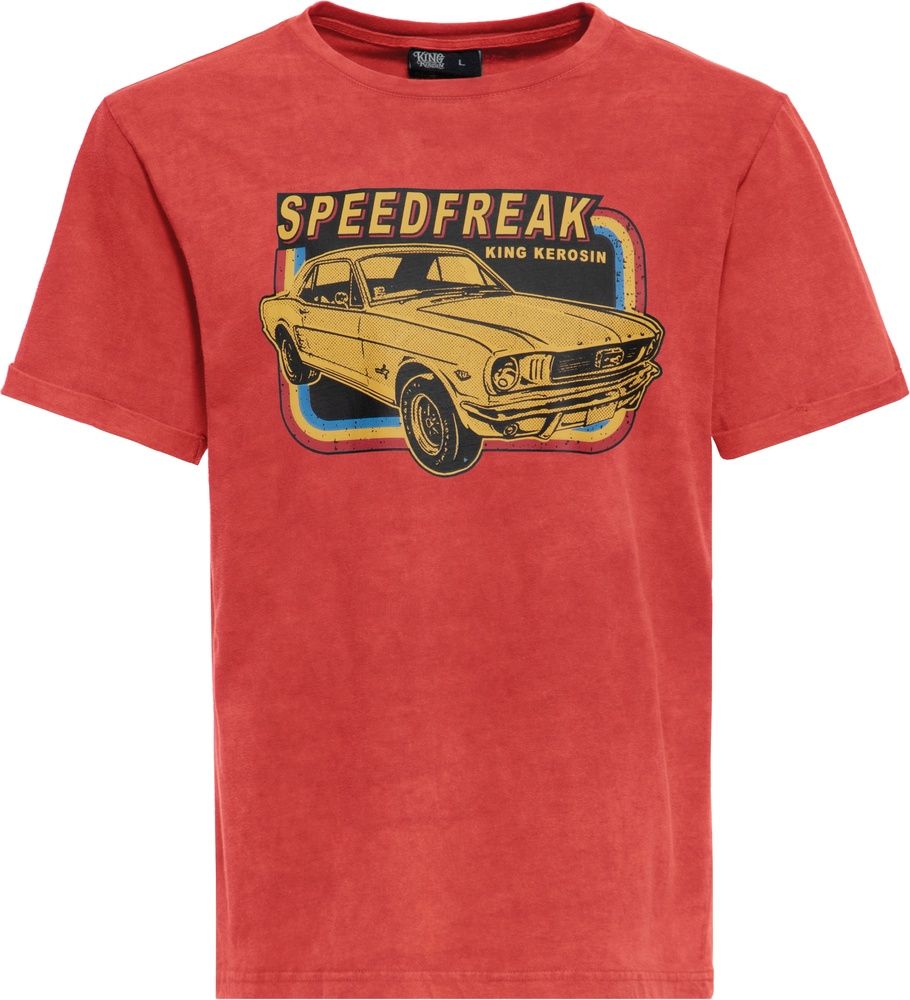 KingKerosinT-ShirtOilwashedSpeedFreakKKU41062Red-S